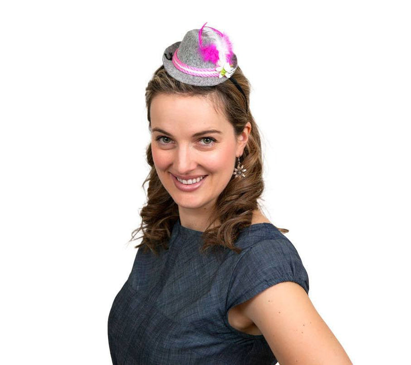 Mini Oktoberfest Party Hat with Pink Trim - 1 - GermanGiftOutlet.com