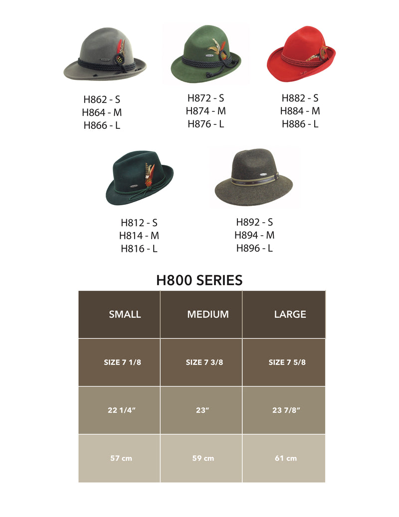 German Bavarian Style Gray 100% Wool Hat-HA06