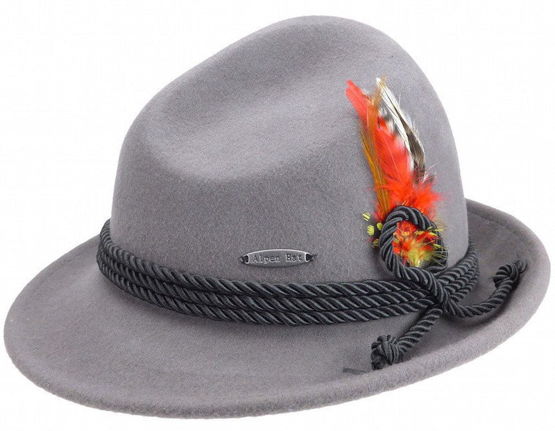 German Bavarian Style Gray 100% Wool Hat - GermanGiftOutlet.com
 - 1