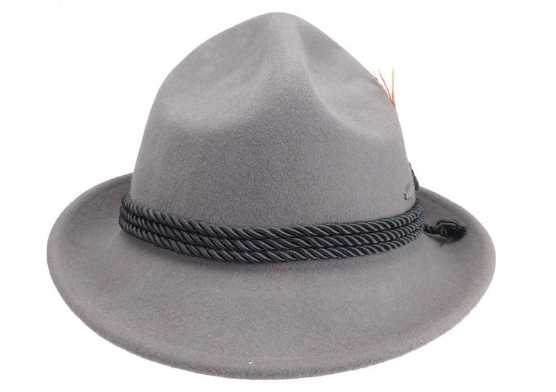 German Bavarian Style Gray 100% Wool Hat - GermanGiftOutlet.com
 - 2