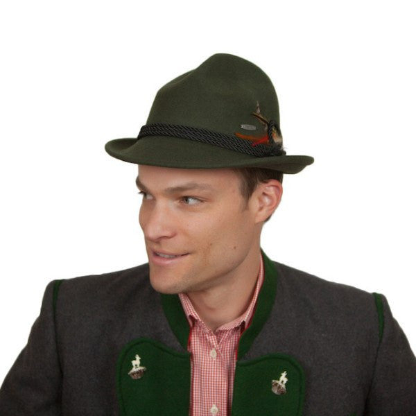 German Bavarian Style Green 100% Wool Hat - GermanGiftOutlet.com
 - 4