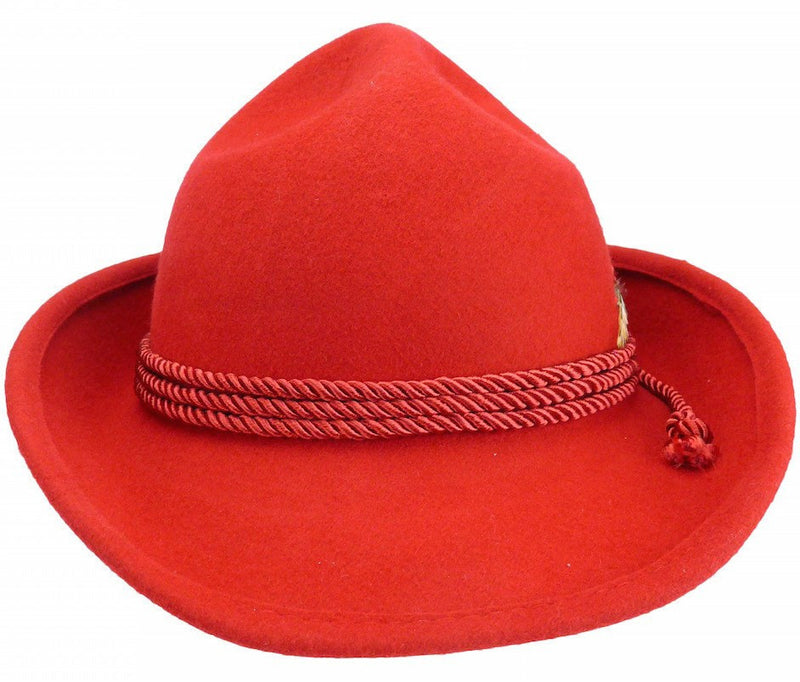 German Bavarian Style Red 100% Wool Hat - GermanGiftOutlet.com
 - 2
