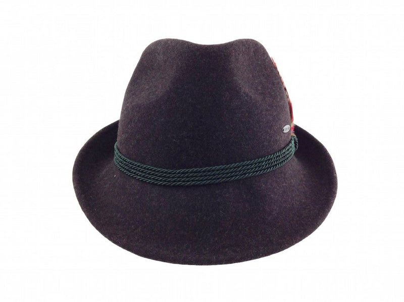 German Alpine Style Brown 100% Wool Hat - GermanGiftOutlet.com
 - 3