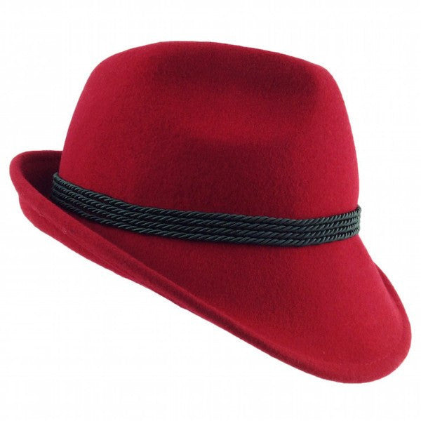 German Alpine Style Red 100% Wool Hat - GermanGiftOutlet.com
 - 3