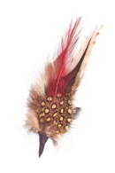 German Hat Single Feather Decor White/Brown - 1