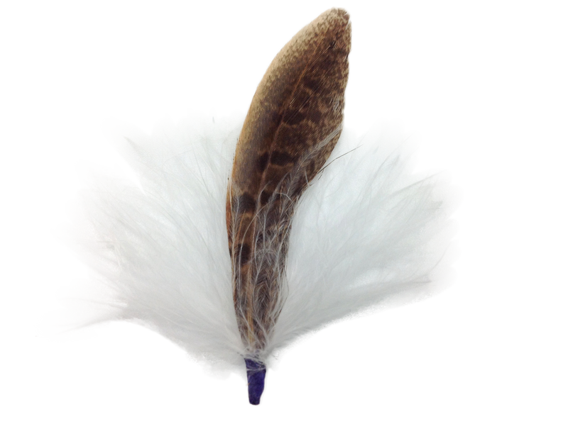 German Hat Single Feather Decor White/Brown - 2