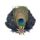 Oktoberfest German Hat Pin Deluxe Peacock & Blue Hat Feathers-HP03
