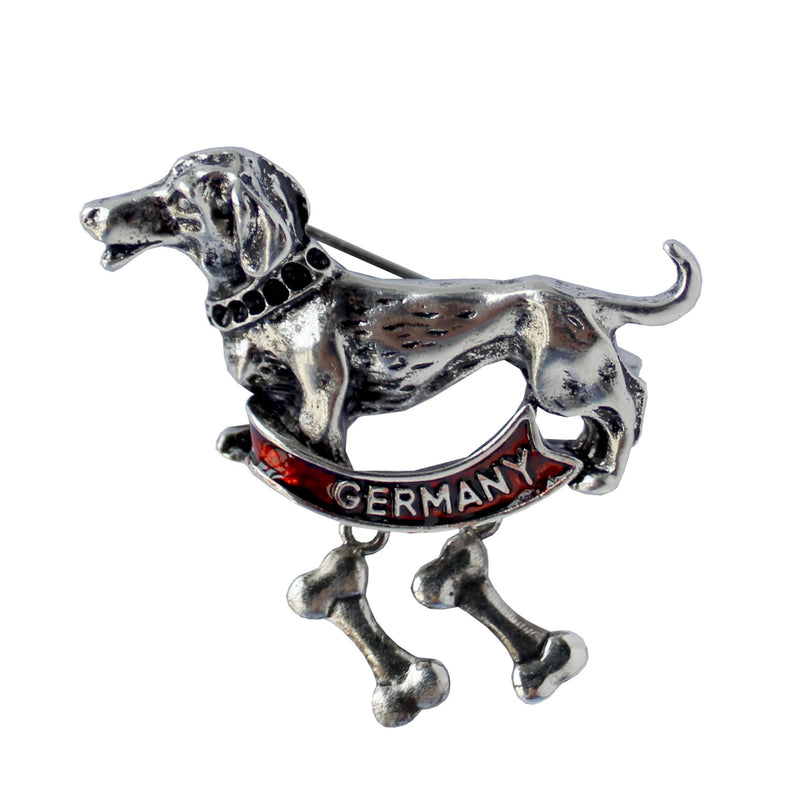 German Oktoberfest Hat Pin Metal Dachshund Dog Oktoberfesty Banner