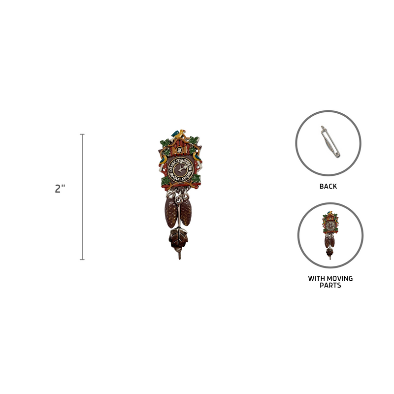 German Oktoberfest Hat Pin Colored Metal Cuckoo Clock