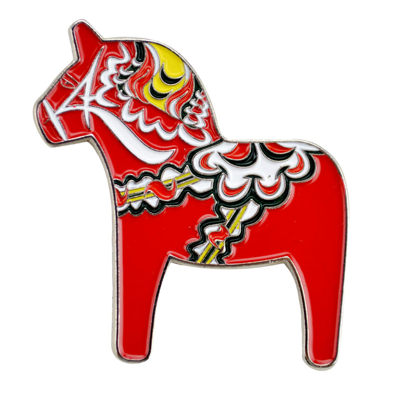 Collectible Dala Horse Metal Hat Pin
