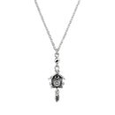 German Cuckoo Clock Pendant Necklace Silver Plated Chain-JE02