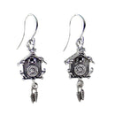 German Cuckoo Clock Pendant Silver Plated Earrings-JE02