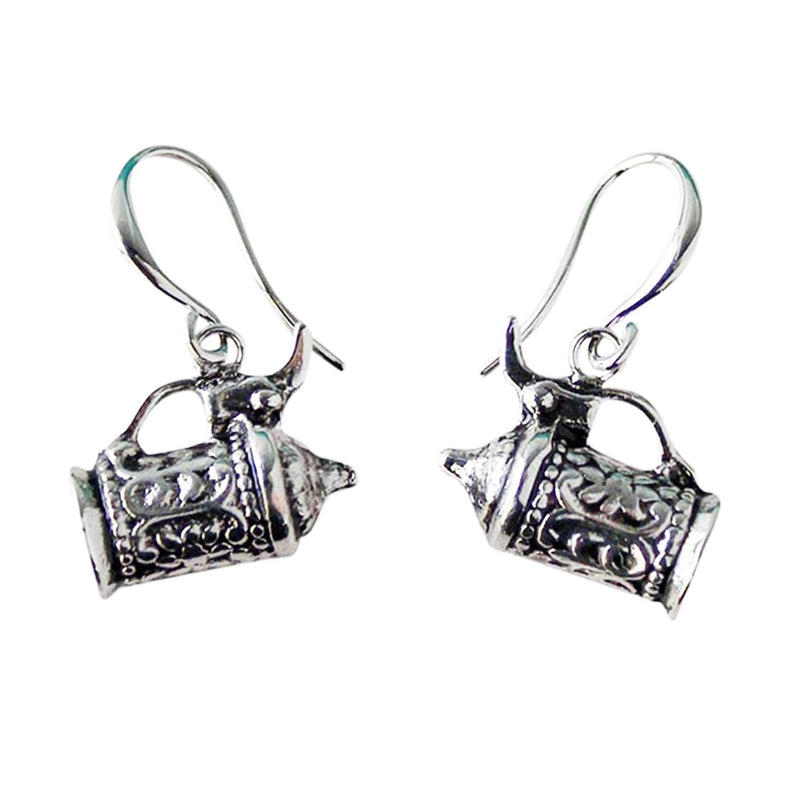 German Beer Stein Pendant Silver Plated Earrings-JE02