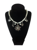 Oktoberfest Costume Edelweiss and Pearls Necklace Jewelry - 1 - GermanGiftOutlet.com