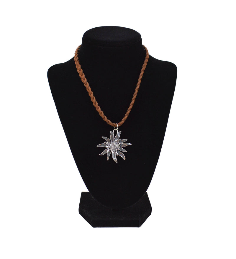 Classic Edelweiss Braided Necklace Jewelry - 1 - GermanGiftOutlet.com