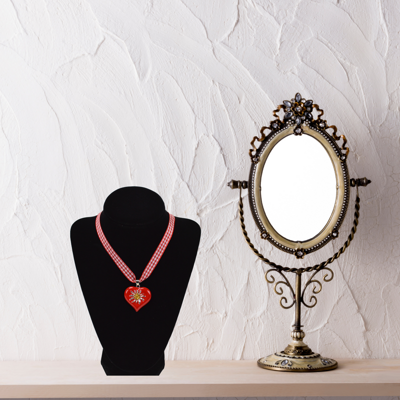 Edelweiss Red Heart Oktoberfest Costume Necklace