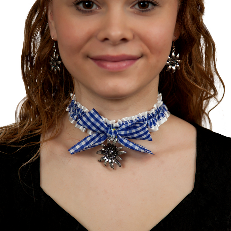 Bavarian Pattern Collar with Edelweiss Pendant