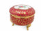 Vintage Victorian Antique Round Jewelry Box Antique Red - GermanGiftOutlet.com
 - 1