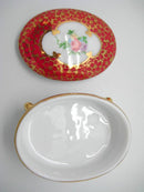 Vintage Victorian Antique Oval Jewelry Box Antique Red - GermanGiftOutlet.com
 - 2
