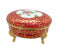 Vintage Victorian Antique Oval Jewelry Box Antique Red - GermanGiftOutlet.com
 - 1