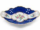 Vintage Victorian Antique Dish Jewelry Box Royal Blue-JE05