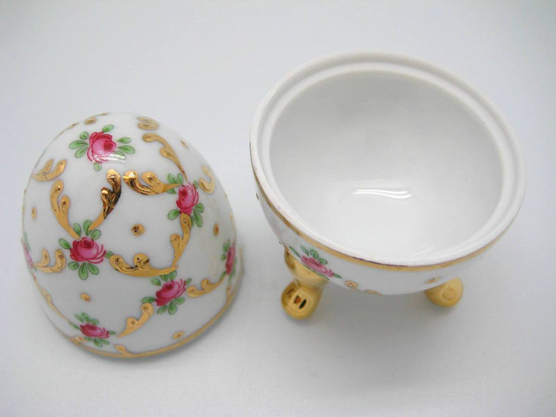 Vintage Victorian Antique Egg Jewelry Box Desert Rose - GermanGiftOutlet.com
 - 2