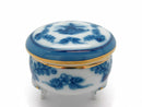 Vintage Victorian Antique Round Jewelry Box Delft Blue - GermanGiftOutlet.com
 - 1