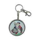 Kissing Couple Metal Round Pill Box Keychain-KE02