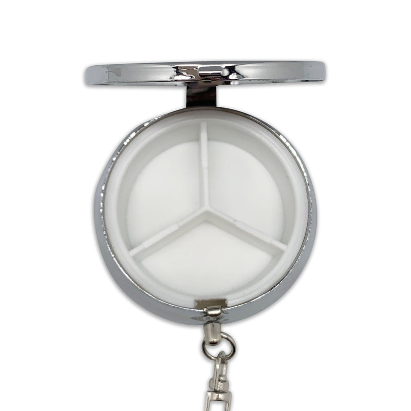 Europen Village Metal Round Pill Box Keychain-KE02