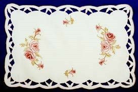 Elegant Table Linen Burgundy Rose Placemat - GermanGiftOutlet.com