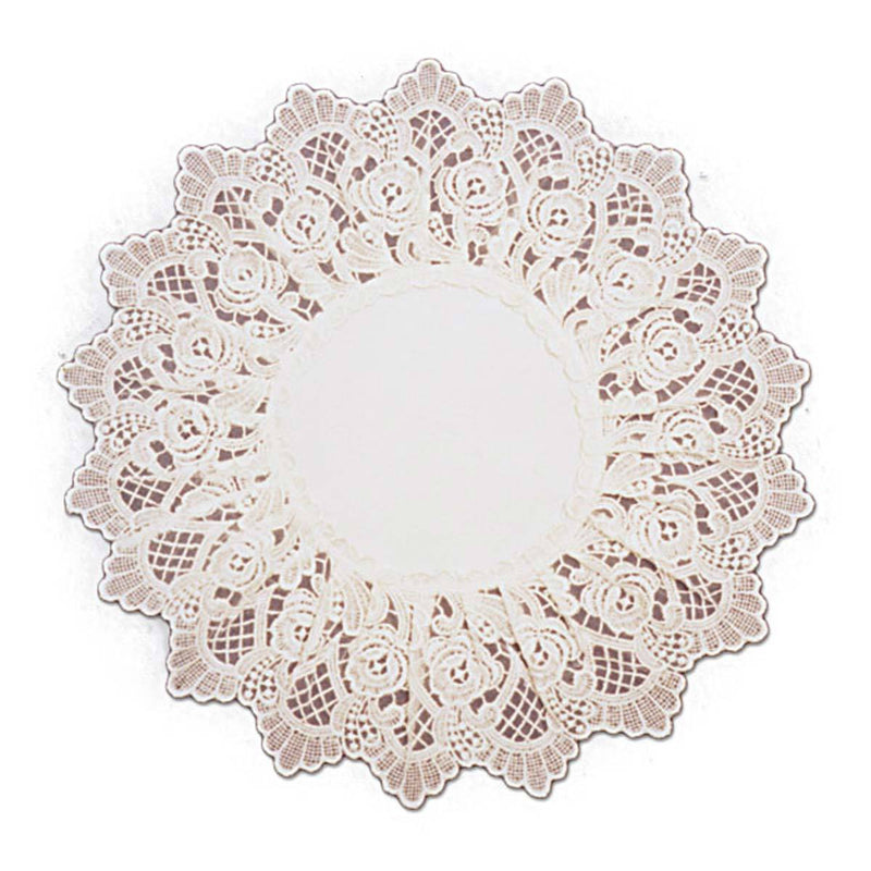 Deluxe European Rose Lace Wedding Ecru Table Linen Round-LI04