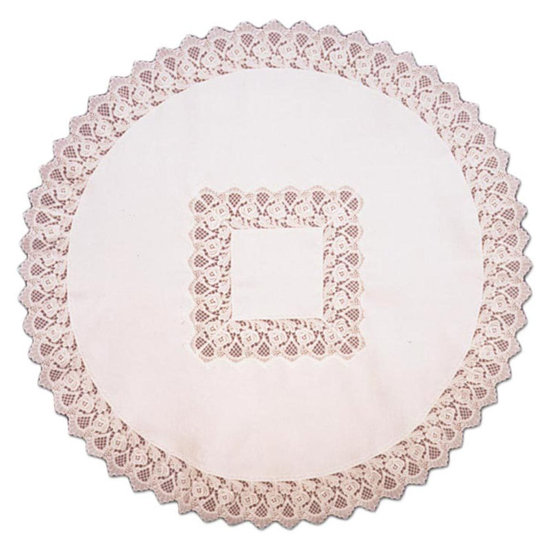 Deluxe European Rose Lace Wedding Ecru Table Linen Round-LI04