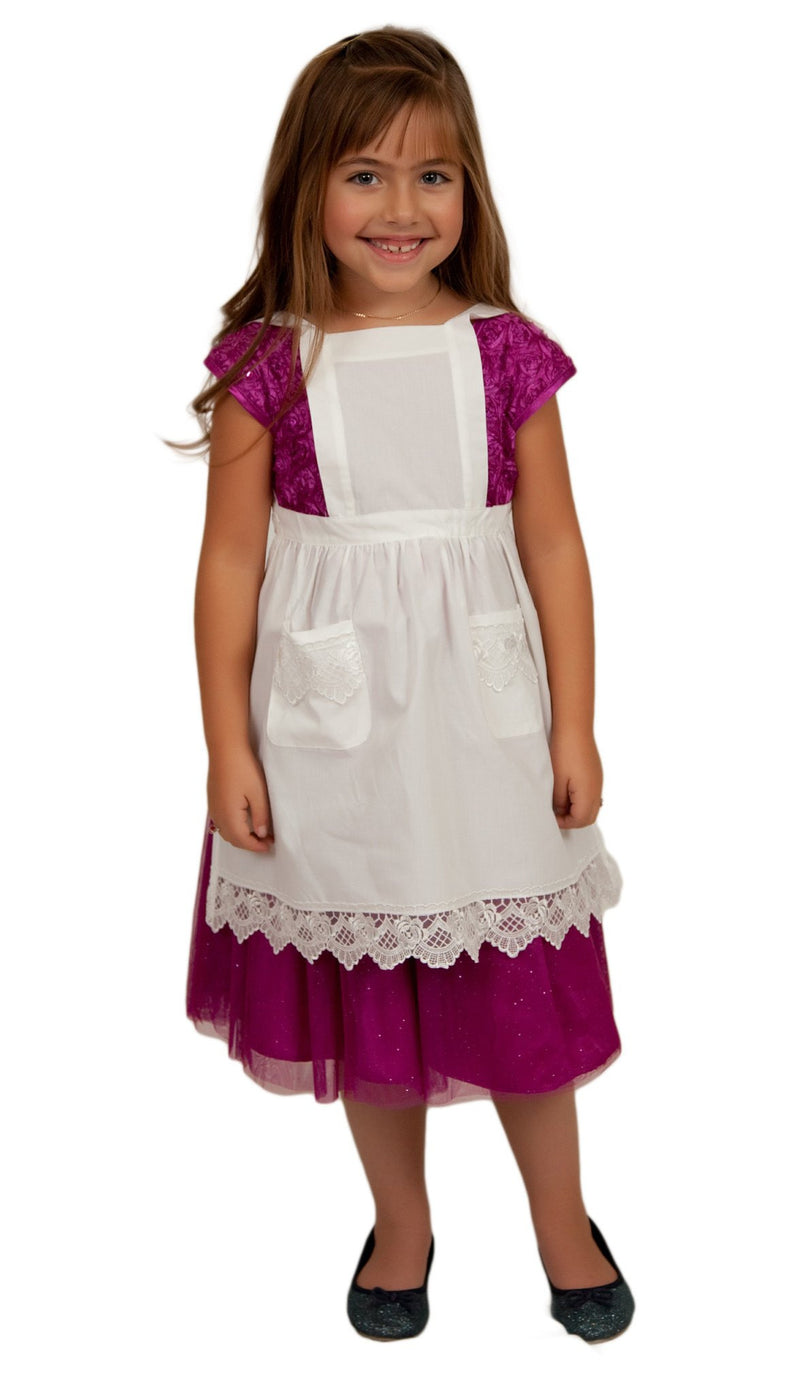 Girls Lace Ecru Full Apron (Ages 2-8) - GermanGiftOutlet.com
 - 1