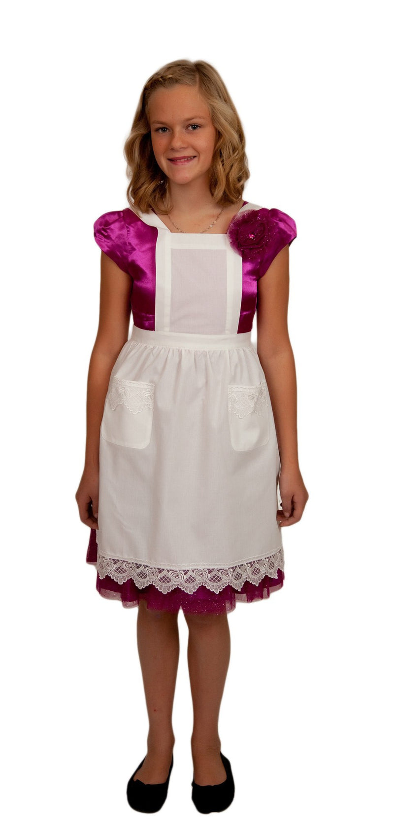 Girls and Petite Women Lace Ecru Full Apron (Ages 8+) - GermanGiftOutlet.com
 - 3