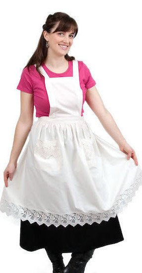 Victorian Adult Full Apron White - GermanGiftOutlet.com
 - 1