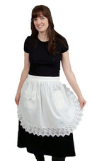 Victorian Lace Adult Half Apron White - GermanGiftOutlet.com
 - 2