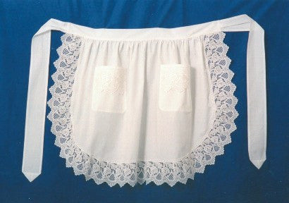 Victorian Lace Adult Half Apron White - GermanGiftOutlet.com
 - 4