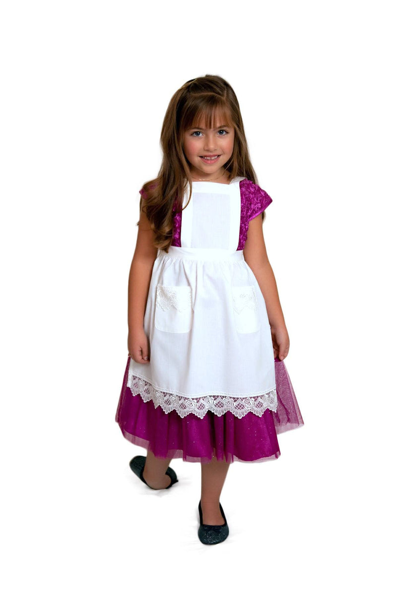 Girls Lace White Full Apron (Ages 2-8) - GermanGiftOutlet.com
 - 2