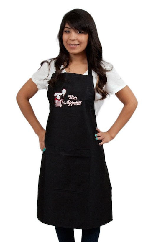 Bon Appetit! Apron Black - GermanGiftOutlet.com
