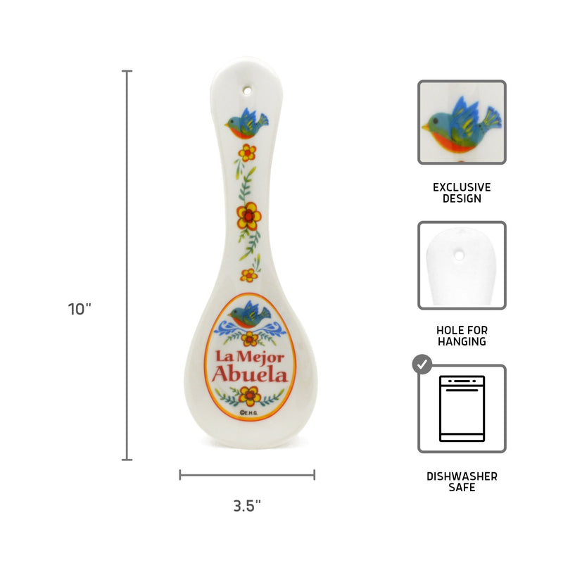 Abuela Gift Idea "La Mejor Abuela" Ceramic Spoon Rest