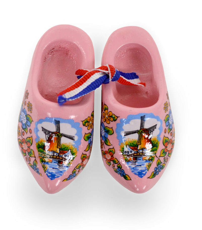 Pink Windmill Wooden Shoes Magnet - 1