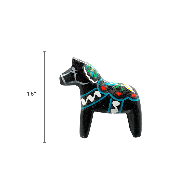 Magnetic Dala Horse Black/2"