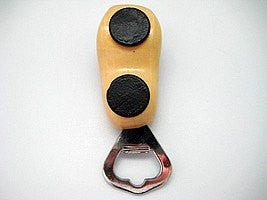 Unique Bottle Opener Fridge Magnet Wooden Shoe Natural - 2 - GermanGiftOutlet.com
