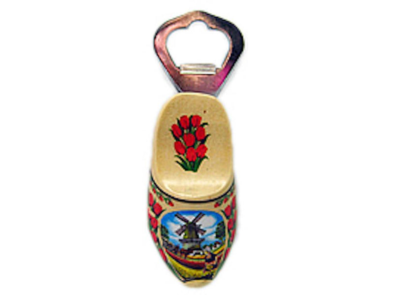 Unique Bottle Opener Fridge Magnet Wooden Shoe Natural - 1 - GermanGiftOutlet.com