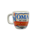 "Oma is the Greatest" Ceramic Mug Magnet with Birds Design  - GermanGiftOutlet.com