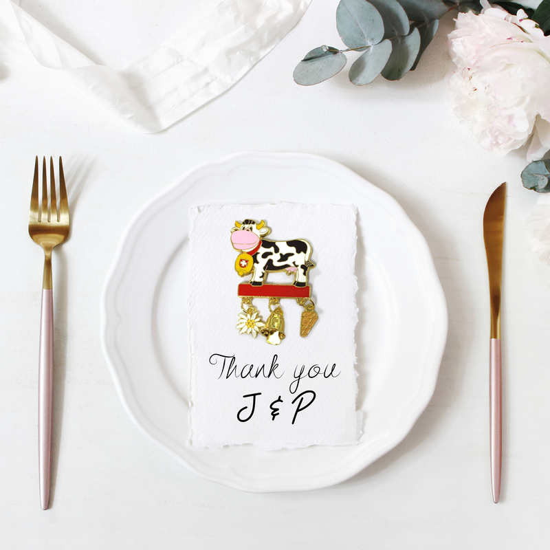 Cow Collectors Gift Idea Kitchen Magnet with Charms