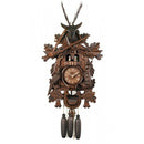 8-Day Musical Hunter's Cuckoo Clock With Dancers - Hand-Carved Live Animals, Leaves, And Buck - GermanGiftOutlet.com

