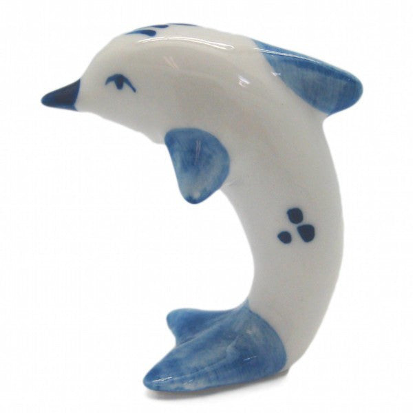 Ceramic Miniatures Animals Delft Blue Dolphin - GermanGiftOutlet.com
 - 1