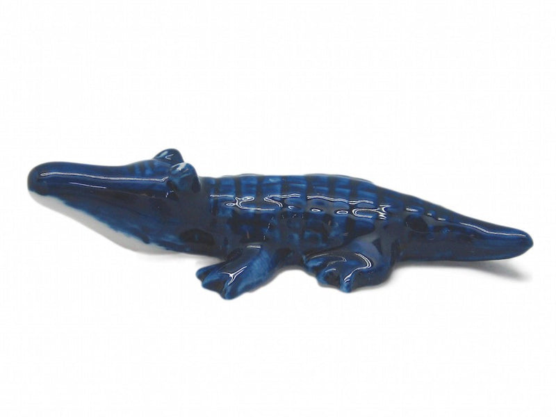 Ceramic Miniatures Animals Delft Blue Alligator - GermanGiftOutlet.com
 - 1