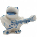 Porcelain Miniatures Animal Delft Frog Guitar - GermanGiftOutlet.com
 - 1